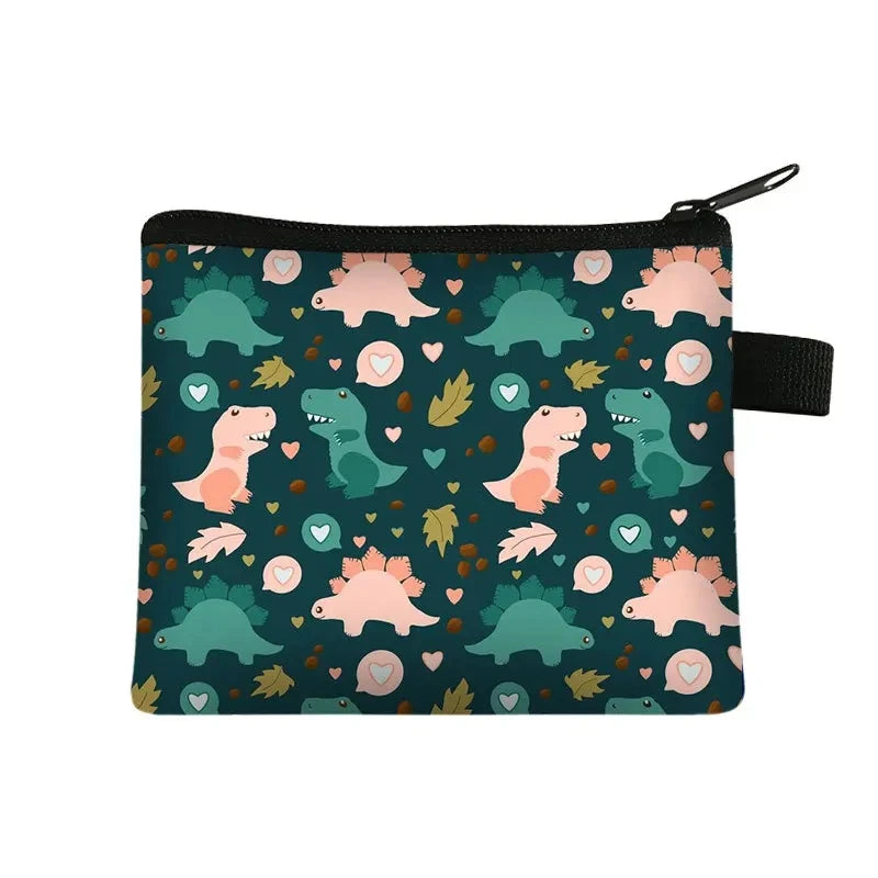 Tejesa   Dinosaur print  coin purse wallet /children coin purse /key case card holder coin square storage bags