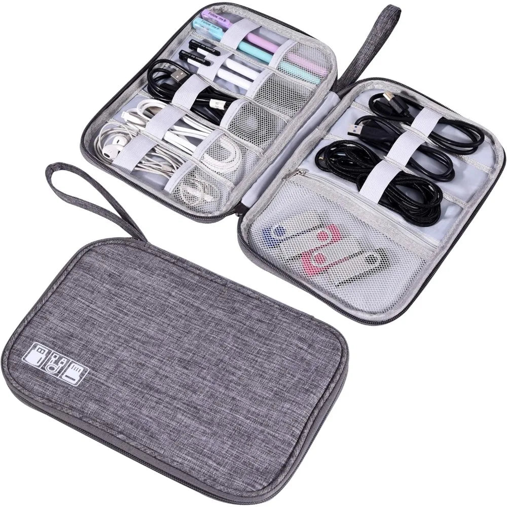Tejesa Electronics Organizer Bag Waterproof Carrying Pouch Travel Bag Universal Cable Organizer Electronics Storage Bag Accessories