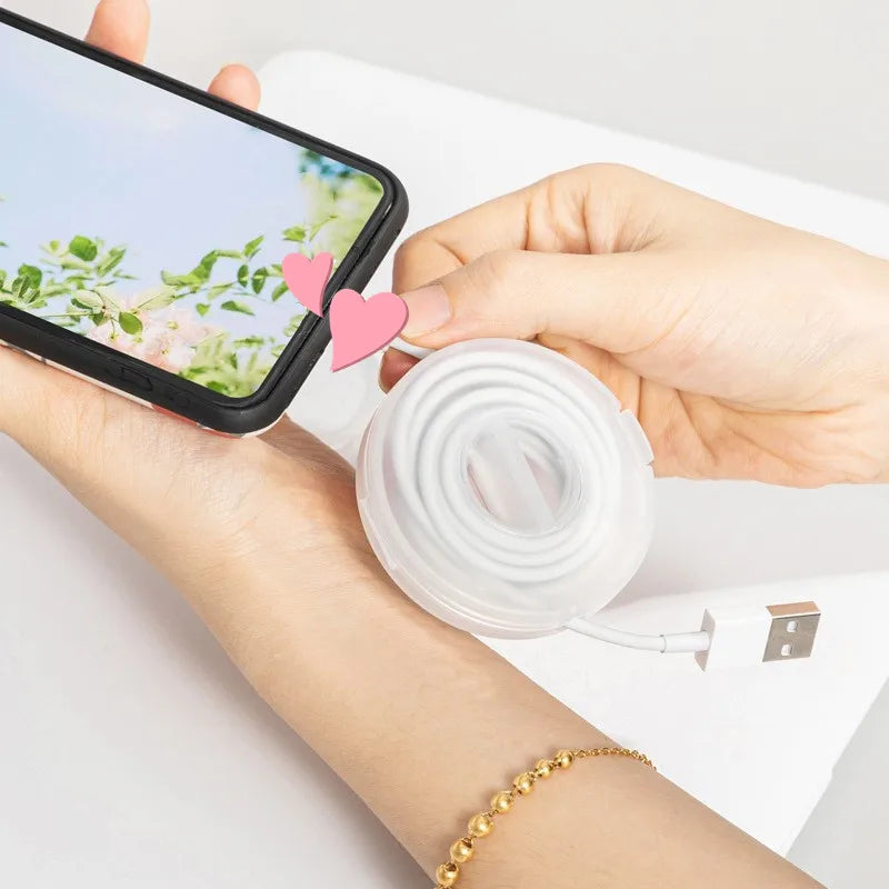 Tejesa 1/2/3pcs Rotatable Transparent Cable Winder Box Portable Round USB Cord Organizer Headphone Charging Line Management Storage Box