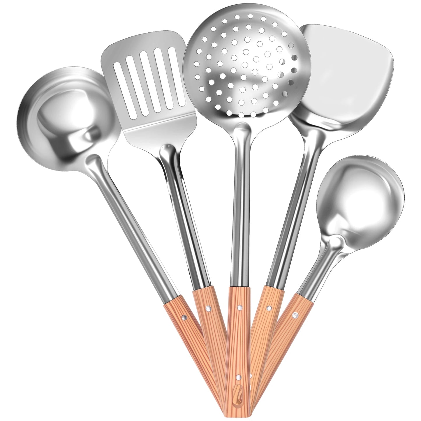 Tejesa 5/10 Pcs Stainless Steel Cooking Utensil Set Heat Resistant Easy Cleaning Kitchen Gadget for Home Restaurant Cooking Accessories