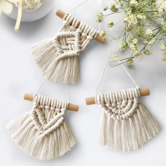 Bohemia Handwoven Macrame Tapestry with Tassels Bedroom Living Room Hanging Decorations Farmhouse Decoration Accessories