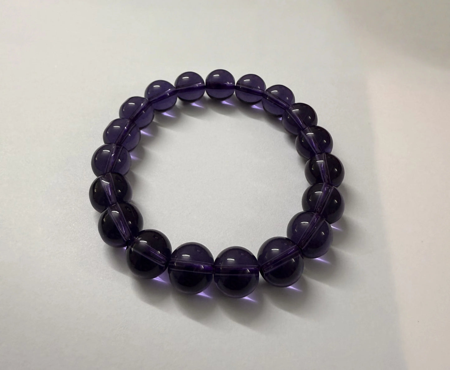 Handmade Amethyst Beaded Bracelet - Boho Style Crystal Jewelry for Women, Stretchable Design Fit Most Wrists, Trendy Daily Ornam