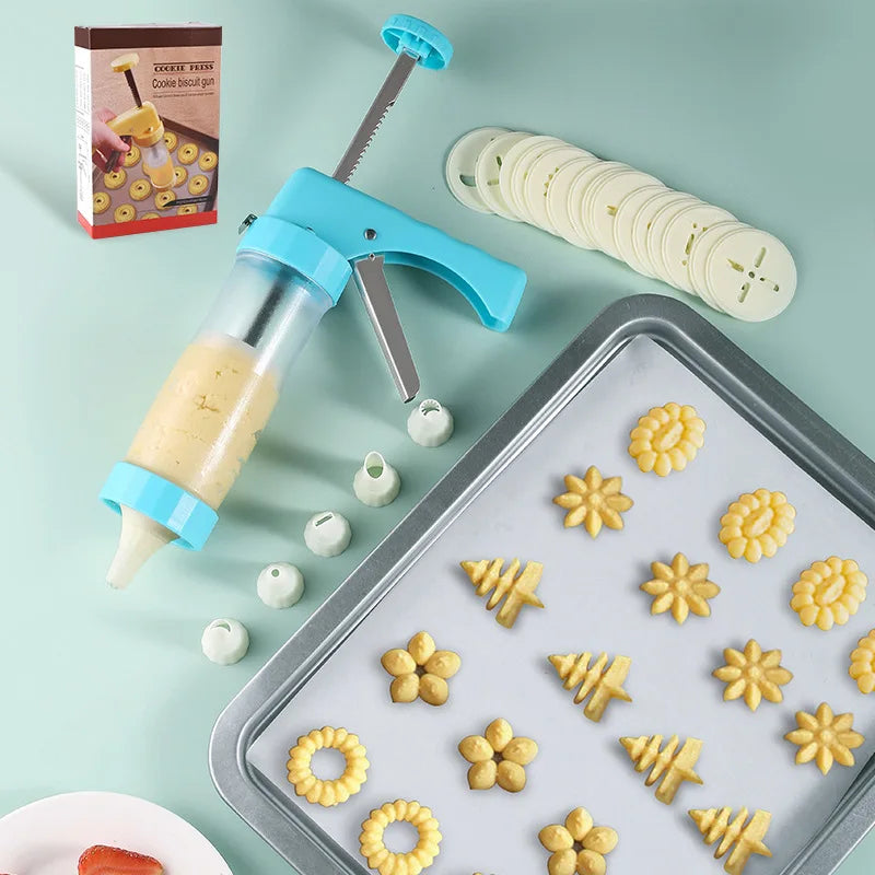 Tejesa 23Pcs Cookie Press Icing Decorator Plastic DIY Cake Cream Decor Making Machine Nozzles Mold Biscuit Maker Kitchen Baking Tools