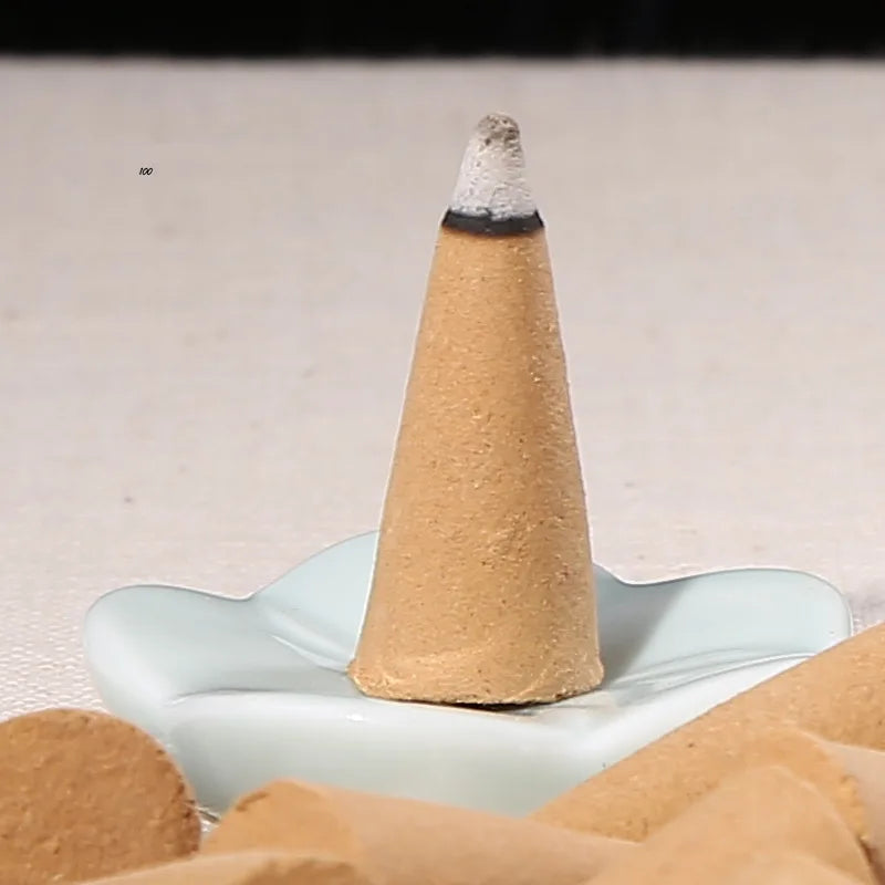 Hemasa 100pcs/box Sandalwood Incense Cone Room Air Freshener Aroma Rich Home Cone Tower Incense