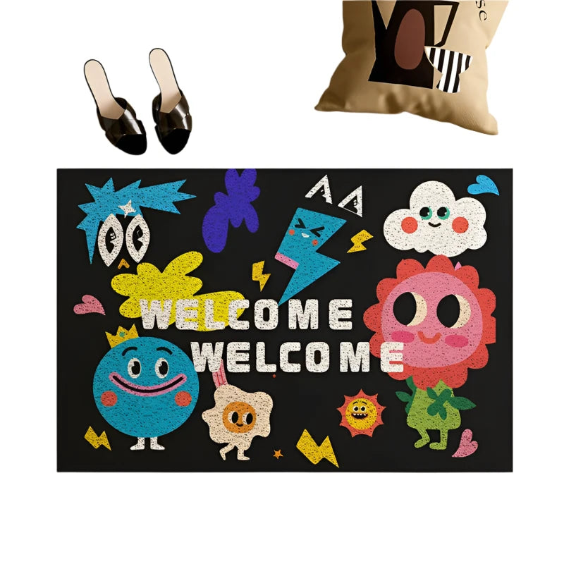 Hemasa  Welcome Entrance Doormat Non-slip PVC Floor Mats Easy Clean Hallway Entryway Home Decor Dust Removal Carpet
