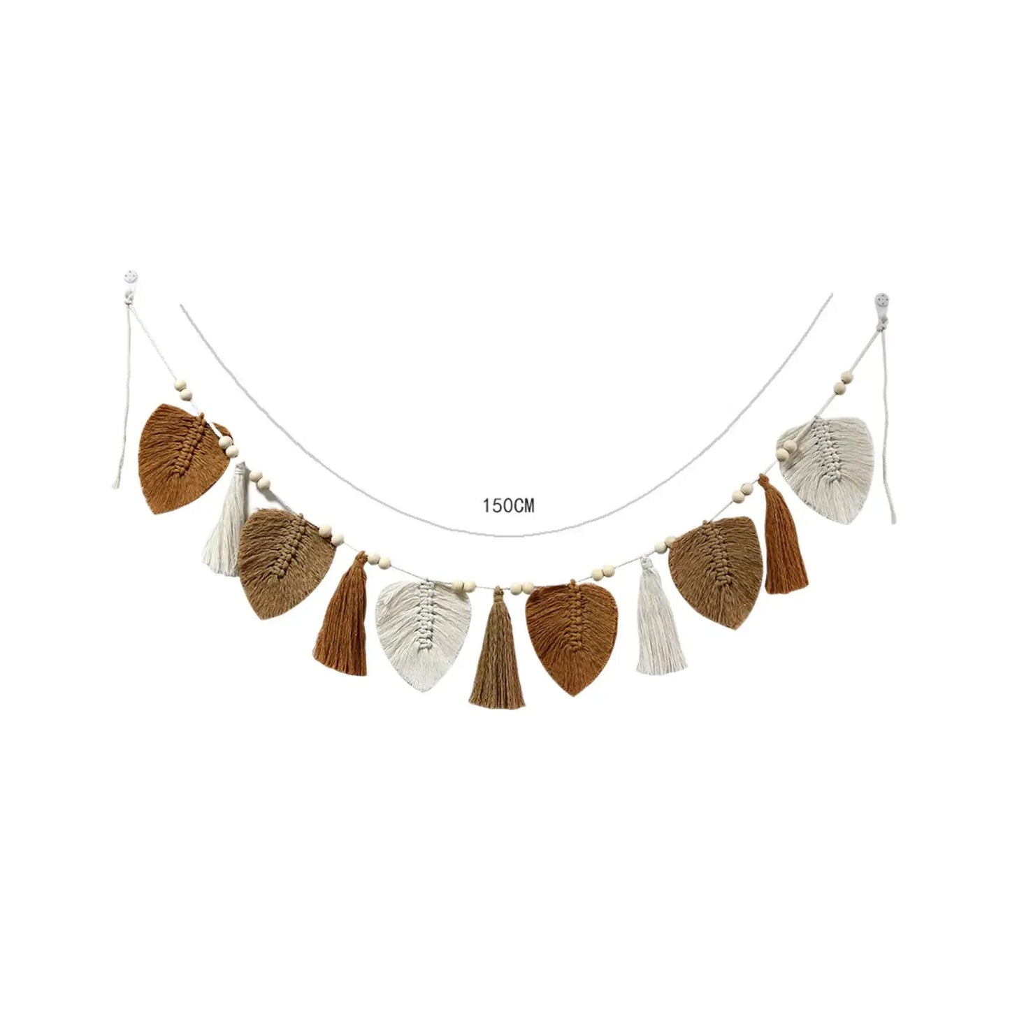Hemasa Boho  Macrame Leaves Wall Hanging Macrame Wall Hanging Leaf Woven Tapestry for Dorm Bedroom Home Apartment Decoration