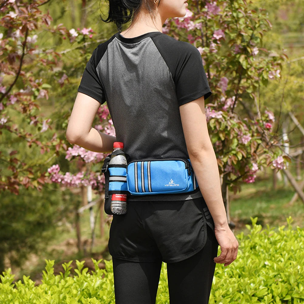 Tejesa Running Waist Bag,Sports Fanny Pack With Water Bottle Holder,Adjustables Strap Waist Bag,For Outdoor Camping Hiking