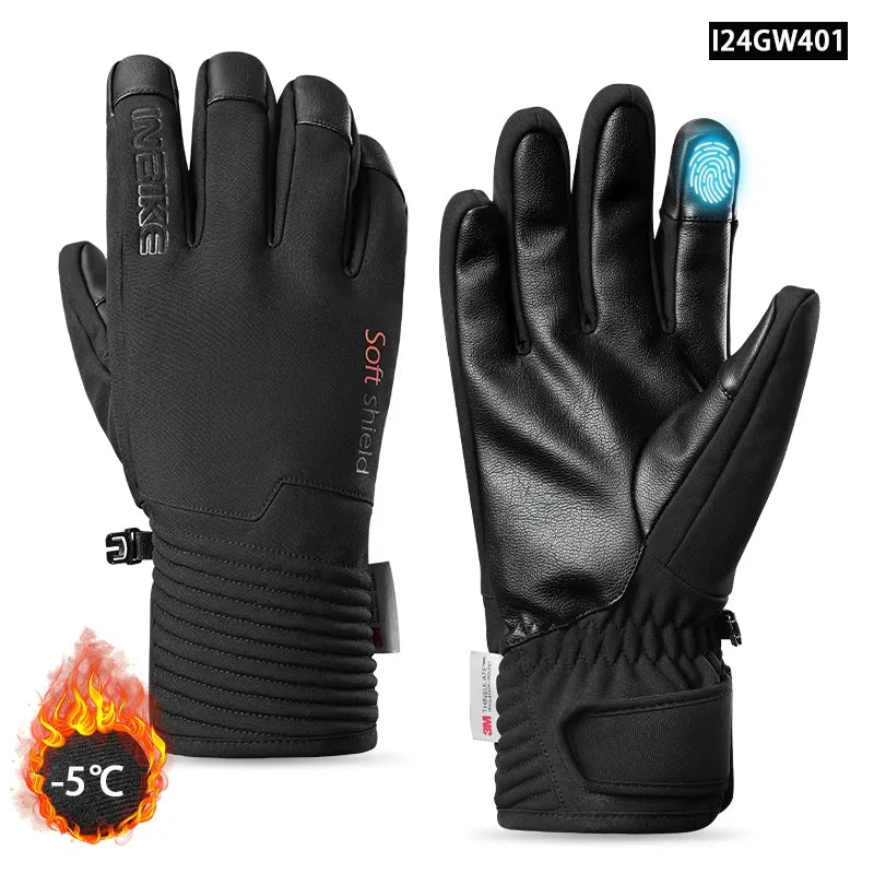 INBIKE Cycling Gloves for Men Women Warm Fleece Winter Biking Glove for Riding Bicycle Gloves Waterproof Touchscreen Accessories