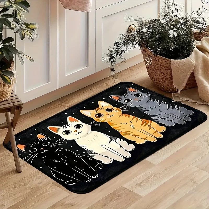 Tejesa Cute Print Kitchen Mat/Non-Slip Durable Machine Washable Soft Rug for Home Office Bathroom Decor