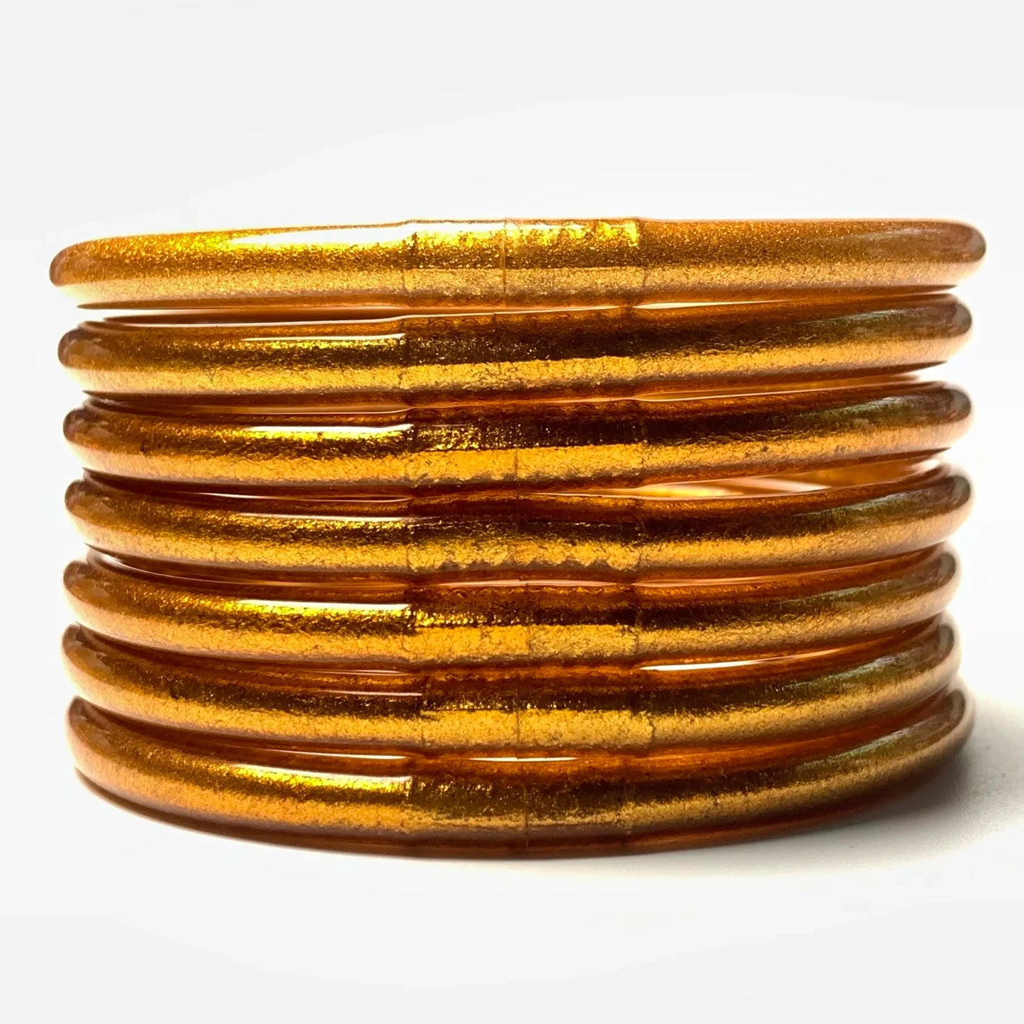 Tejesa 65mm 7pcs/set Buddhist Bracelet Jelly Silicone Bracelets Bangle for Women Upgraded Metallic Texture Bracelet for Women