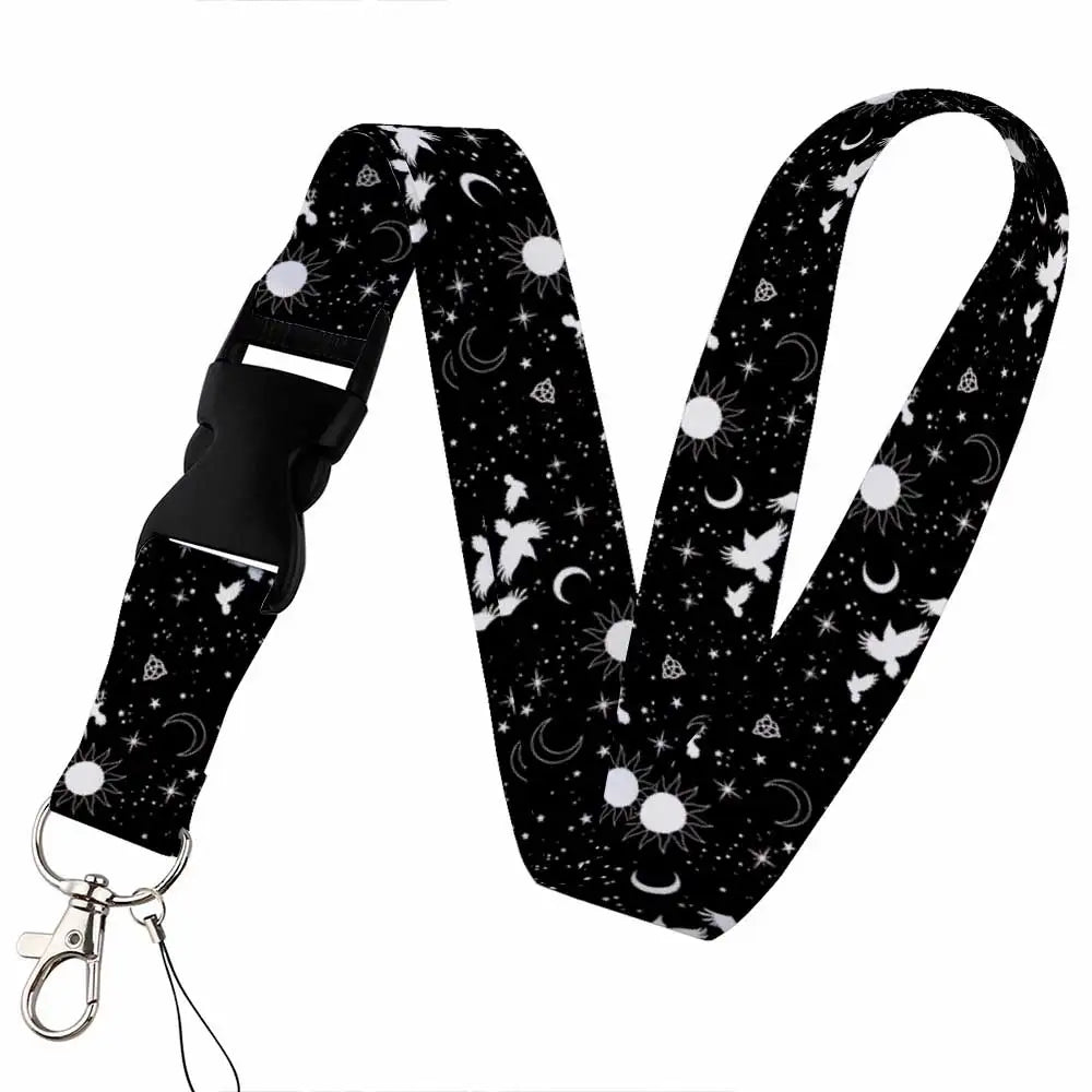 Tejesa Starlit sky Lanyard Keys Chain Badge Holder ID Credit Card Pass Hang Rope Lariat Mobile Phone Charm