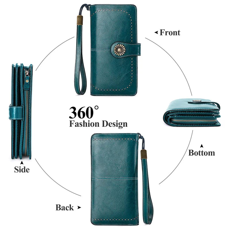 Fashion Women Wallets Fashion Long Genuine Leather Top Quality Card Holder Classic Female Purse Zipper Brand Wallet For Women