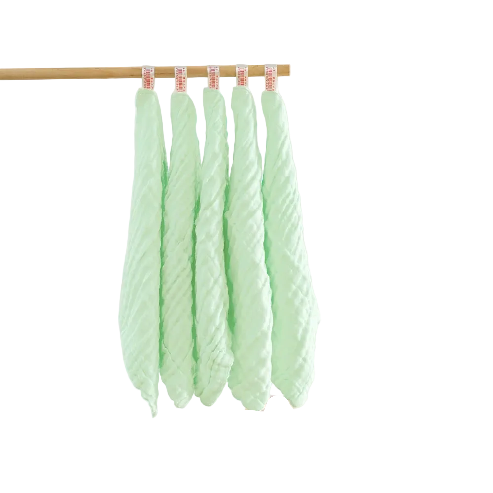 Tejesa  5pcs Pack Breathable Muslin Cotton Baby Face Towel  /Plain Color Newborn Burp Cloth 25x25cm