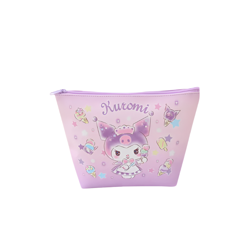 Hemasa Hello Kitty Make Up Case  Leather Zipper Travel Storage Bag Cartoon Large Capacity Cosmetic Bag Makeup Organizer