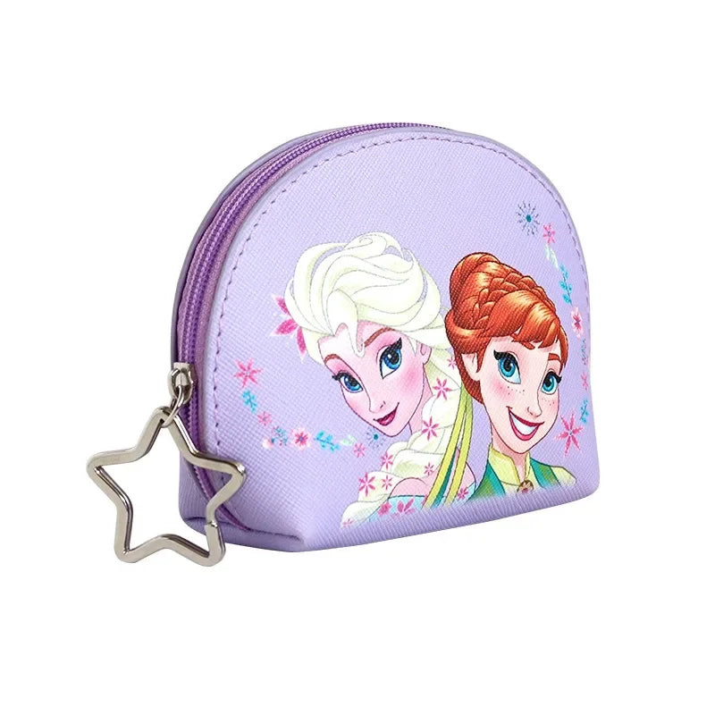 Disney Coin Purse Elsa Keychains Cases Girls Anna Cute Wallet Women Printed Frozen Pouch Clutch Bag Kawaii Kids Purses Small PU