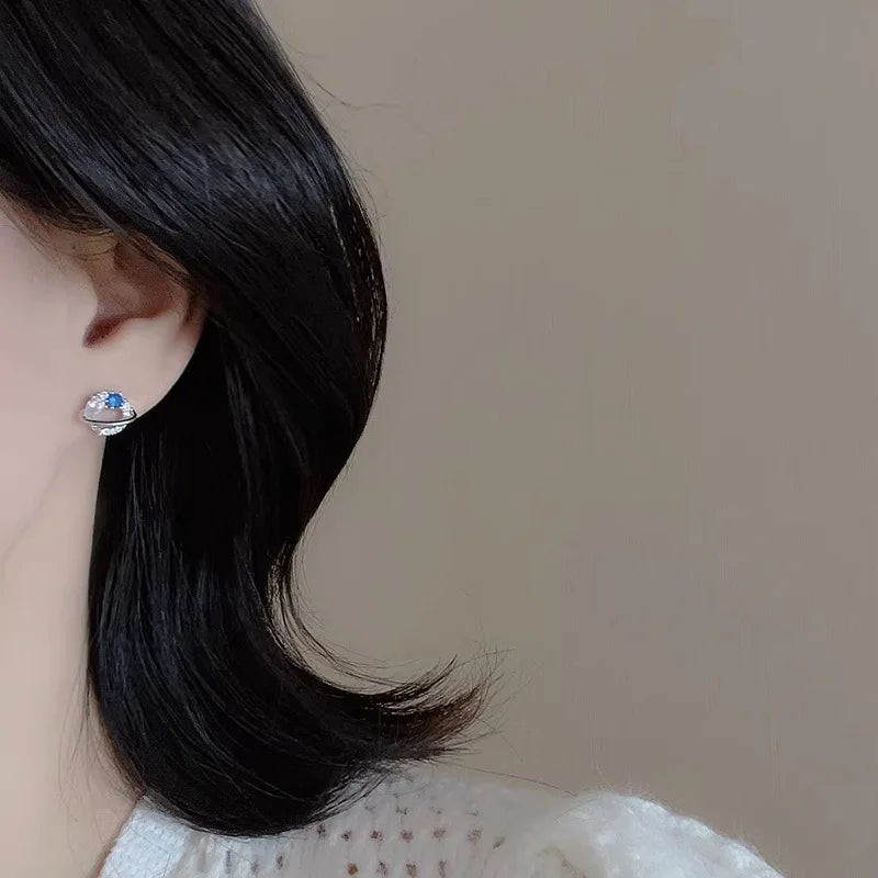 Simple Crystal Butterfly Earrings for Women Exquisite Elegant Zircon Fancy Female Stud Earrings Party Daily Wear Trendy Jewelry