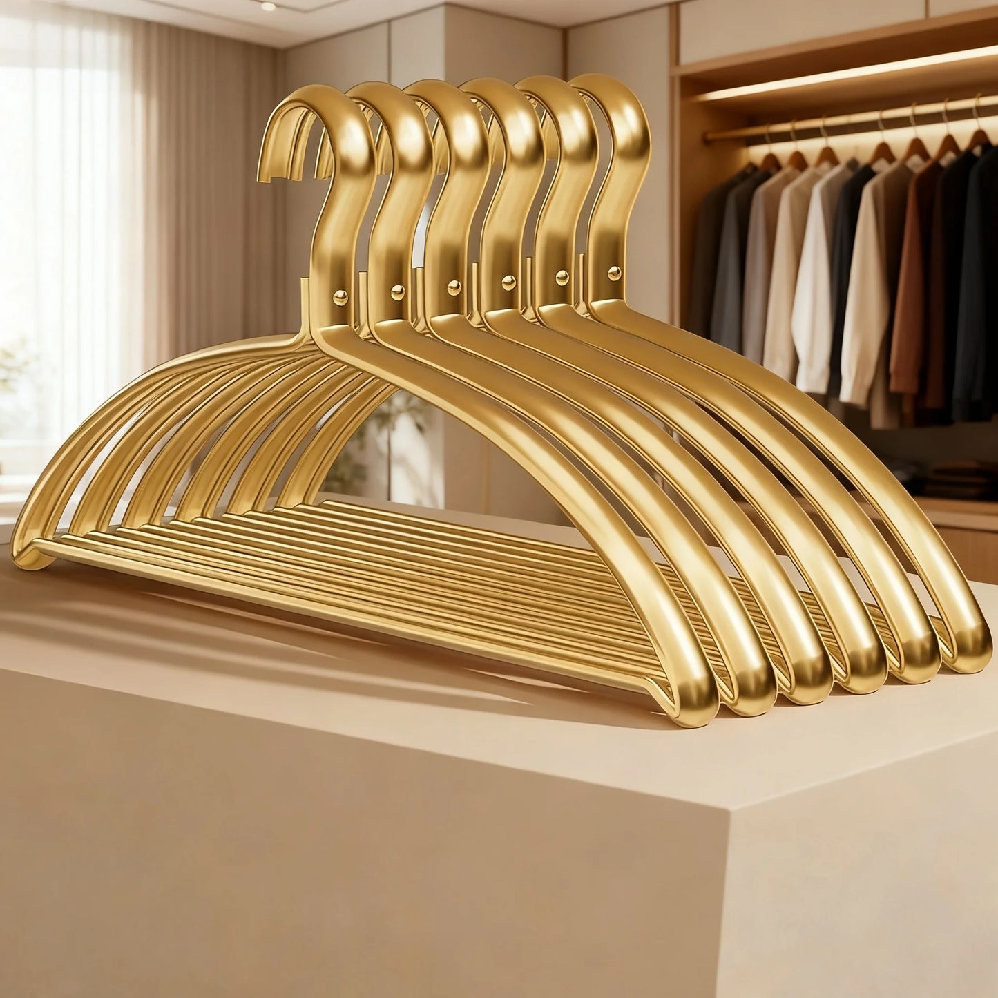 Tejesa Clothes Hangers Metal Smooth Surface Shirt Dress Hanger/Coat Hangers/Gold Aluminum Suit Hangers