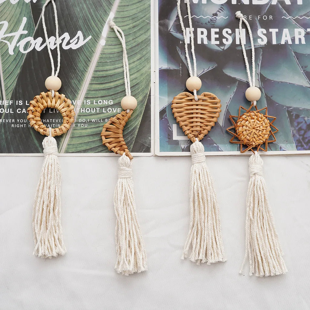 1Pc Boho Decor Macrame Holiday Wall Pendant Handmade Wall Art Retro Grass Vine Weaving Cotton Hanging Ornament Tree Gifts