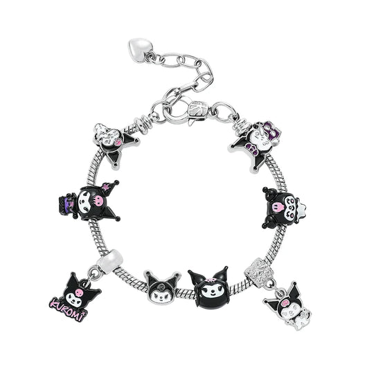 Hemasa Silver Color Kuromi Bracelet Charm DIY Beads Brand Bracelets Women Pulseira Jewelry