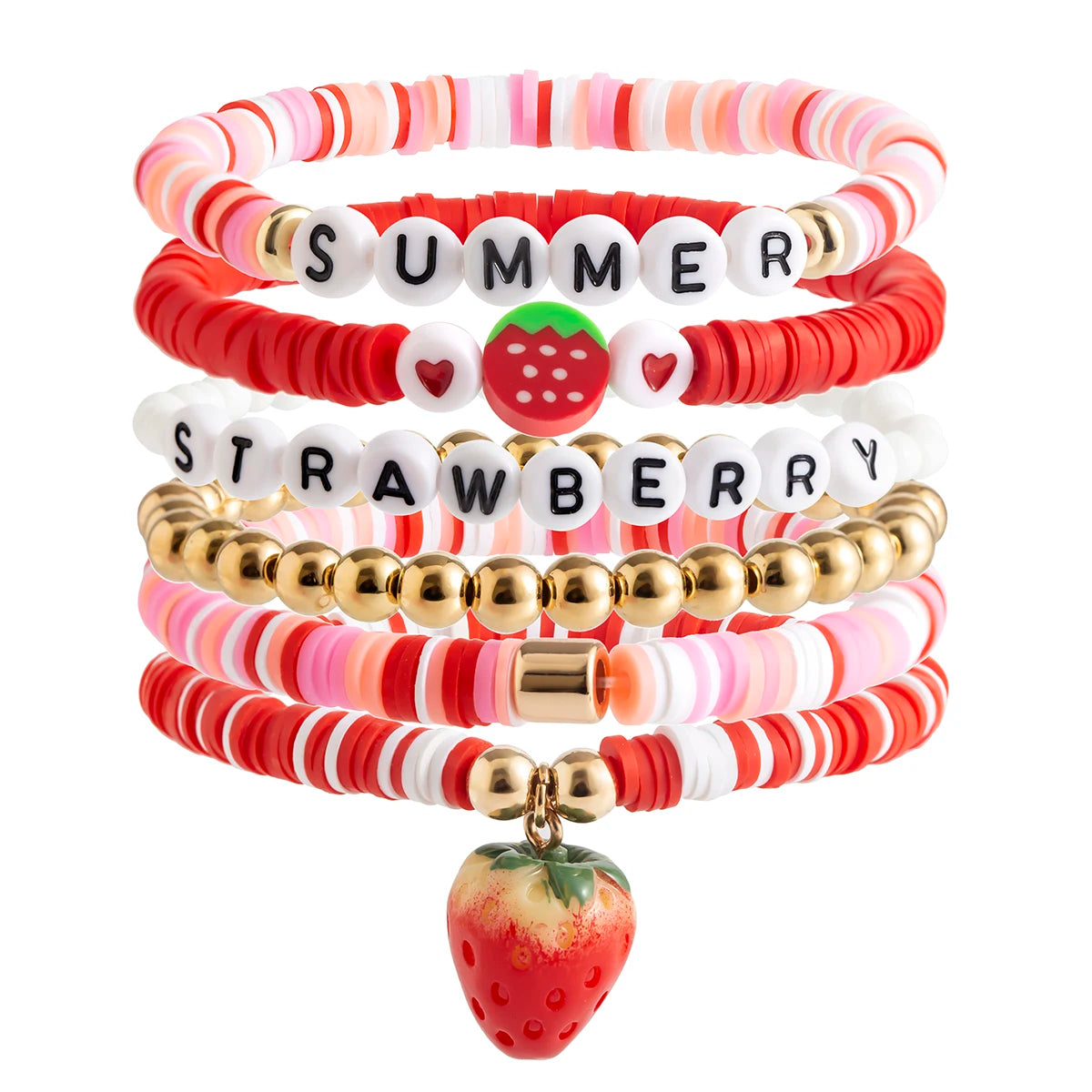 Hemasa  Korean Sweet Strawberry Star Pendant Bracelets for Women