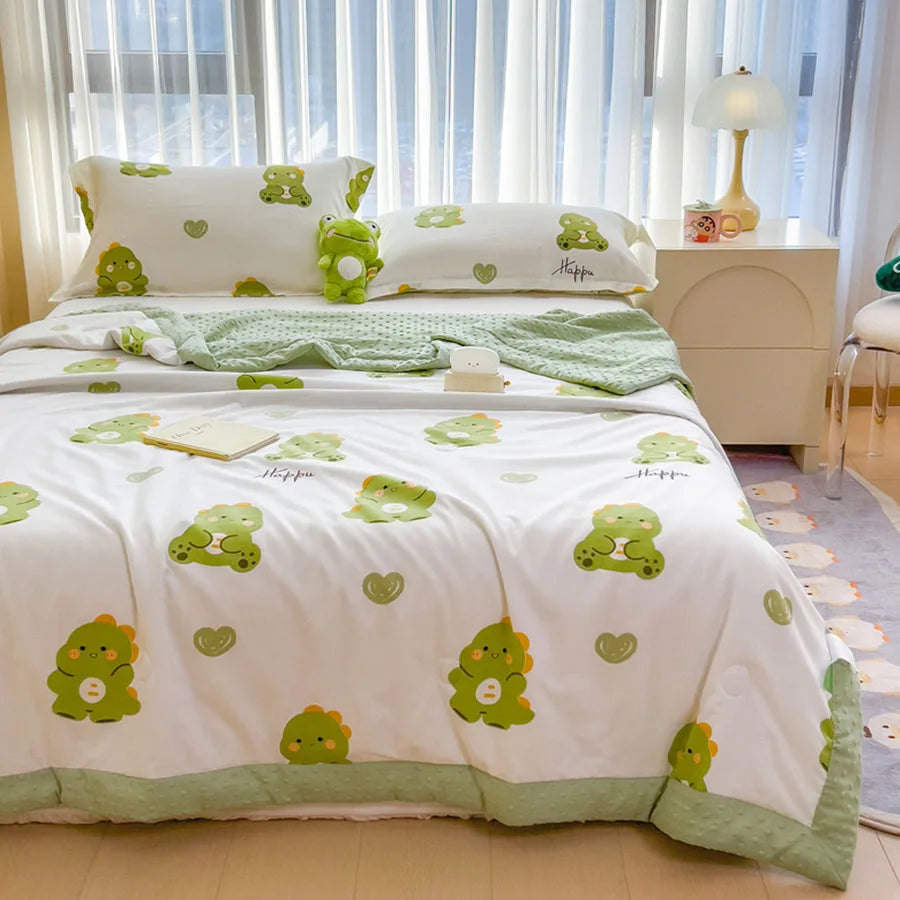 KDJEIKZ Summer Thin Comforter Ultra-Soft Air Conditioned Four Seasons 3D Beanie Comforter/Duvet/Blanket Bed 150 Single comforter