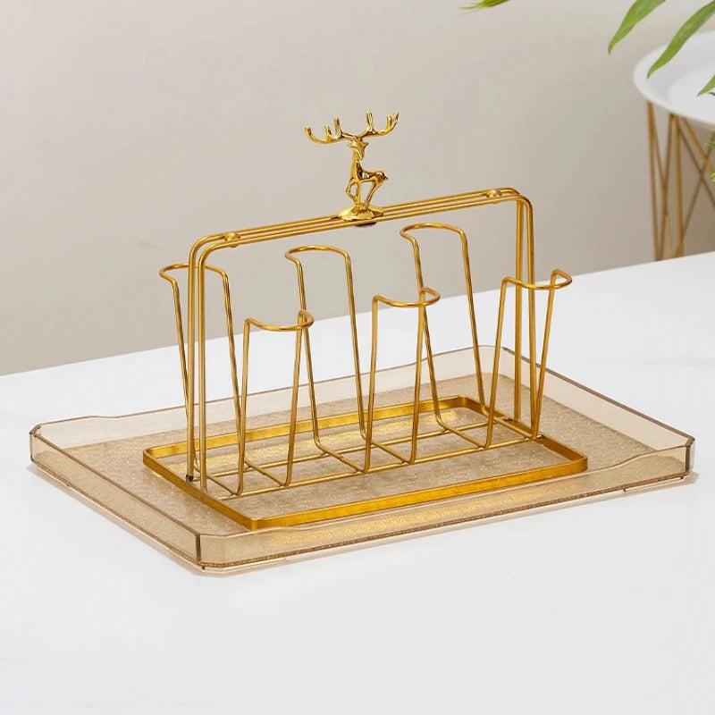 Stainless Steel Cup Tray, Inverted Hanging Rack, 8 Cup and 12 Cup Drain Rack, Home and Office Use, Durable Organizer