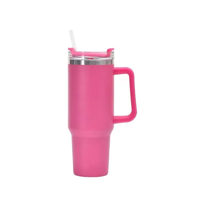 Hemasa 40oz Stainless Steel Water Bottle  Car Coffee Mug Personalized Tumbler with Handle Lid Straw Vacuum Thermos Cup