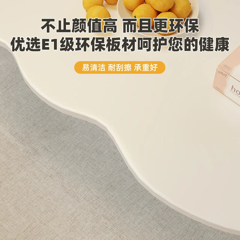 Formwell 100*50cm top 2 tier Peanut-Shaped Coffee Table Sofa Table Accent Table for Living Room easy assembling solid wood legs
