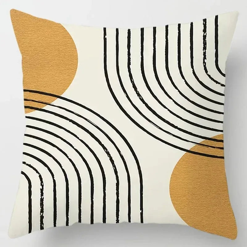 Hemasa 4Pcs Decorative Pillow Bedroom Sofa Car Cushion Cover Abstract Line Pattern Series Throw Pillow