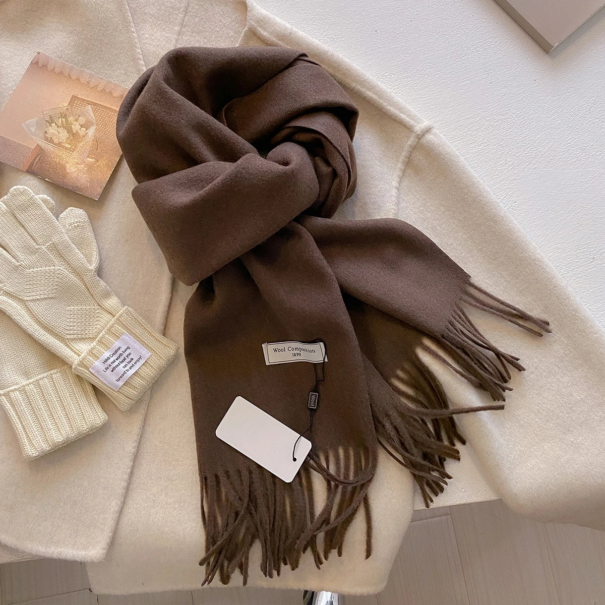 New 26 Color Winter Scarf For Women Long Warm Cashmere Scarves Hijab Solid Lady Shawl Wrap Female Pashmina Bandana Head Scarfs