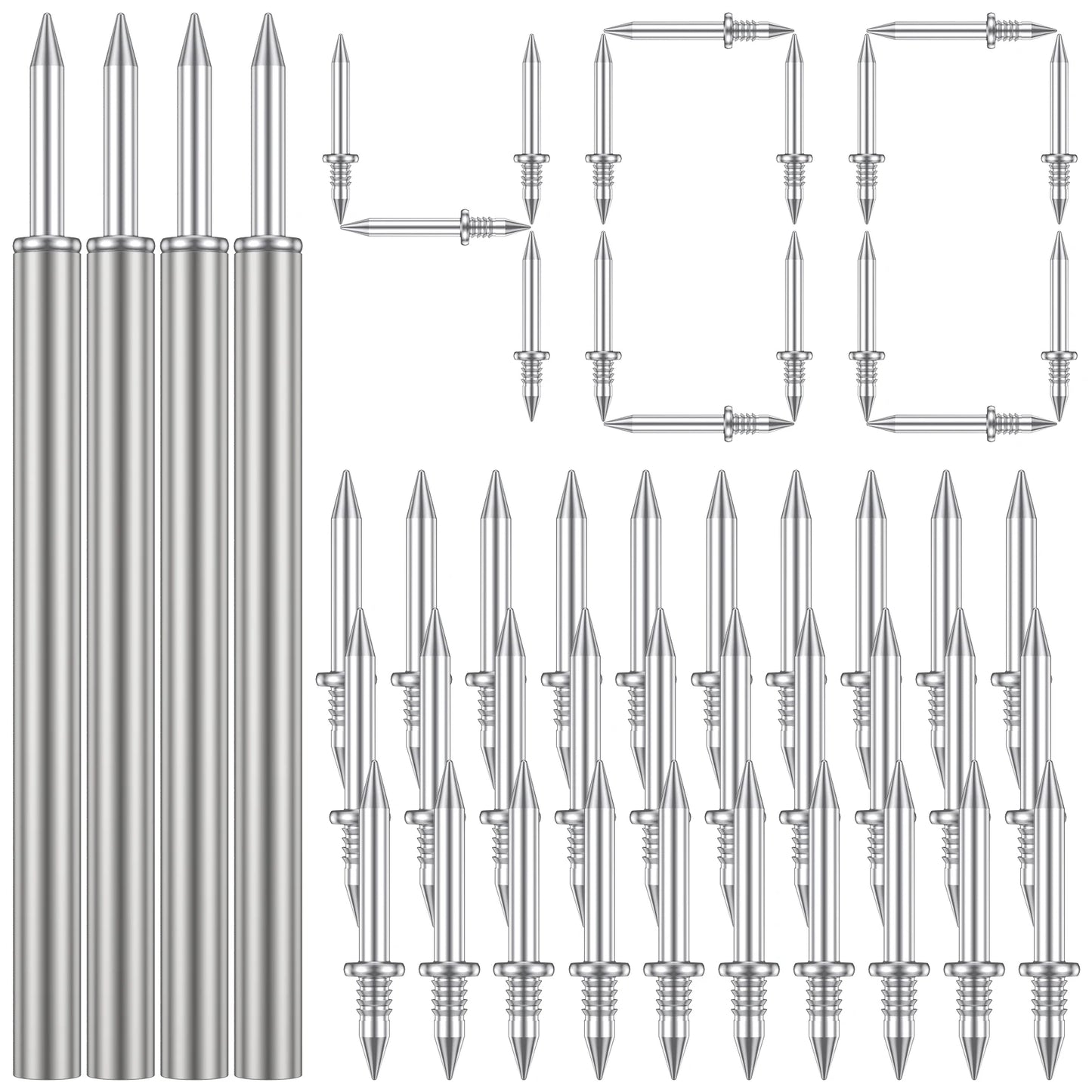 Tejesa 400/100Pcs Skirting Line Screws Double-Head Skirting Thread Seamless Nail Invisible Security Screws Wood Baseboard Screws Nails