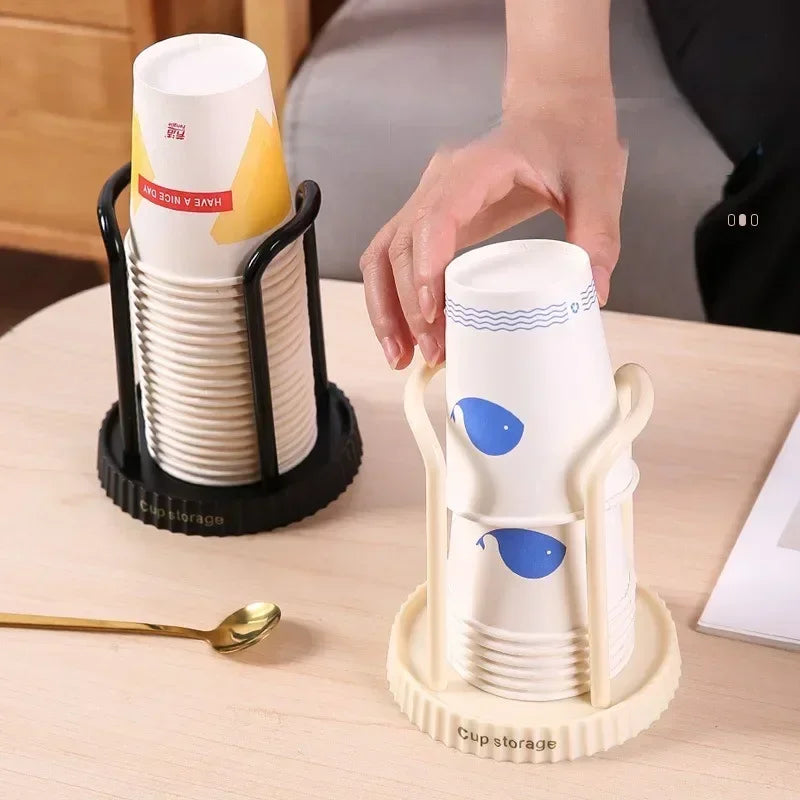 Hemasa Kitchen Paper Cup Holder Disposables Cups Picker Multifunctional Desktop Cup Storage Rack Household Coffee Cup Holder for Home