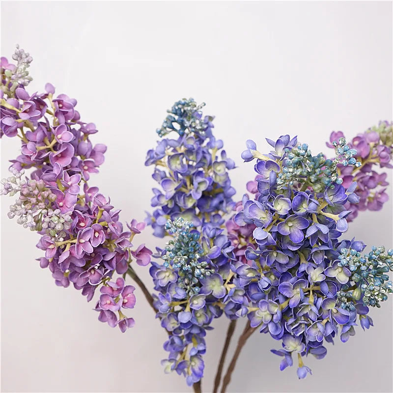 4Pc/lot Feel Real Touch Moisturizing Lilac Latex Artificial Flowers Home Table Decoration Floral Event Party Wedding Fake Flower