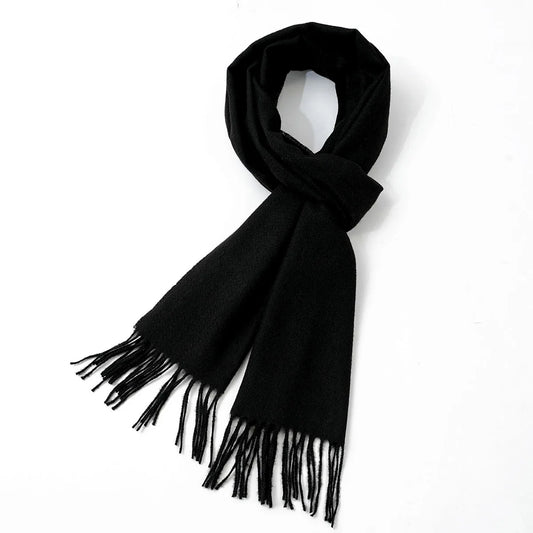 A men's solid color imitation cashmere scarf, warm and soft long scarf shawl, winter fashion scarf
