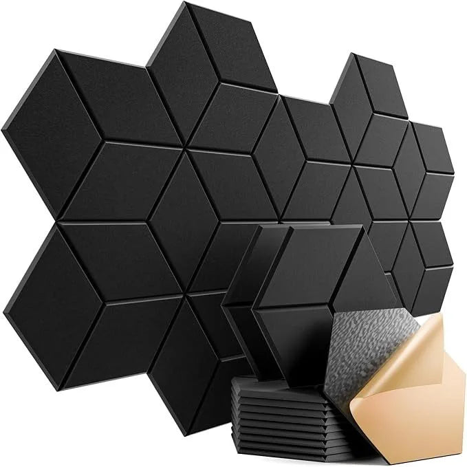 Tejesa Y-Lined Design Hexagonal Self-adhesive Acoustic Panels Sound Proof Foam Felt Board