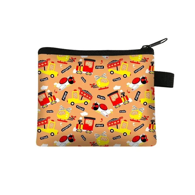 Tejesa Cartoon Coin Purse Keychain Zipper Pouch Kids Wallet Coin Bag Cute Excavator Purses and Handbags Small bag