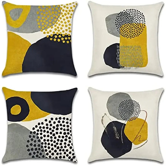 Hemasa 4Pcs Pillow Cover Geometric Style Modern Sofa Home Decoration Cushion Covers (50X50cm)