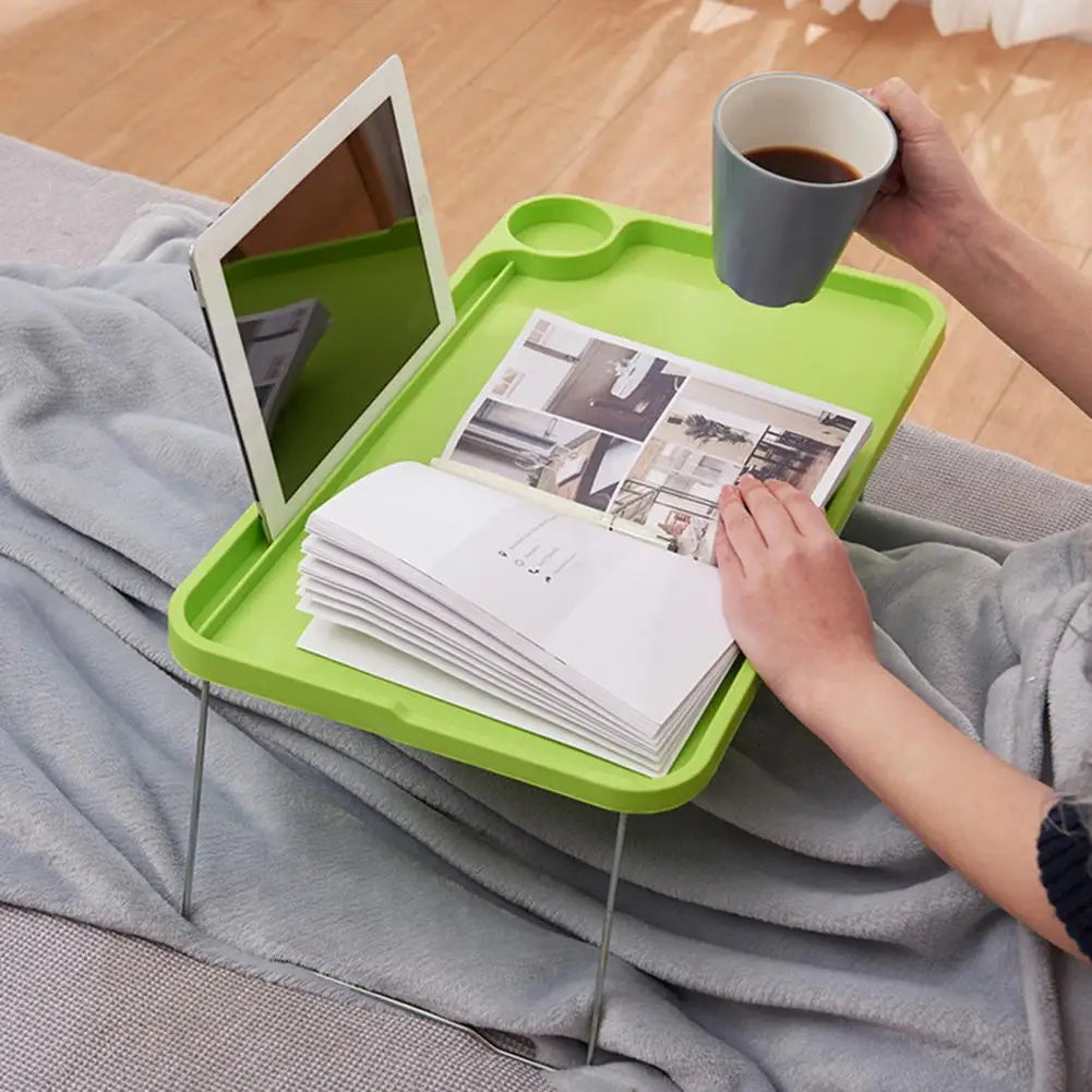 Hemasa Laptop Bed Table Portable Folding Laptop Table with Cup Holder for Student Dormitory Stable Bed Tray Desk with for Sofa for Lazy