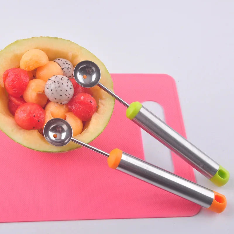 Hemasa Watermelon Ball Scoop Fruit Spoon Ice Cream Sorbet Stainless Steel Cooking Tool