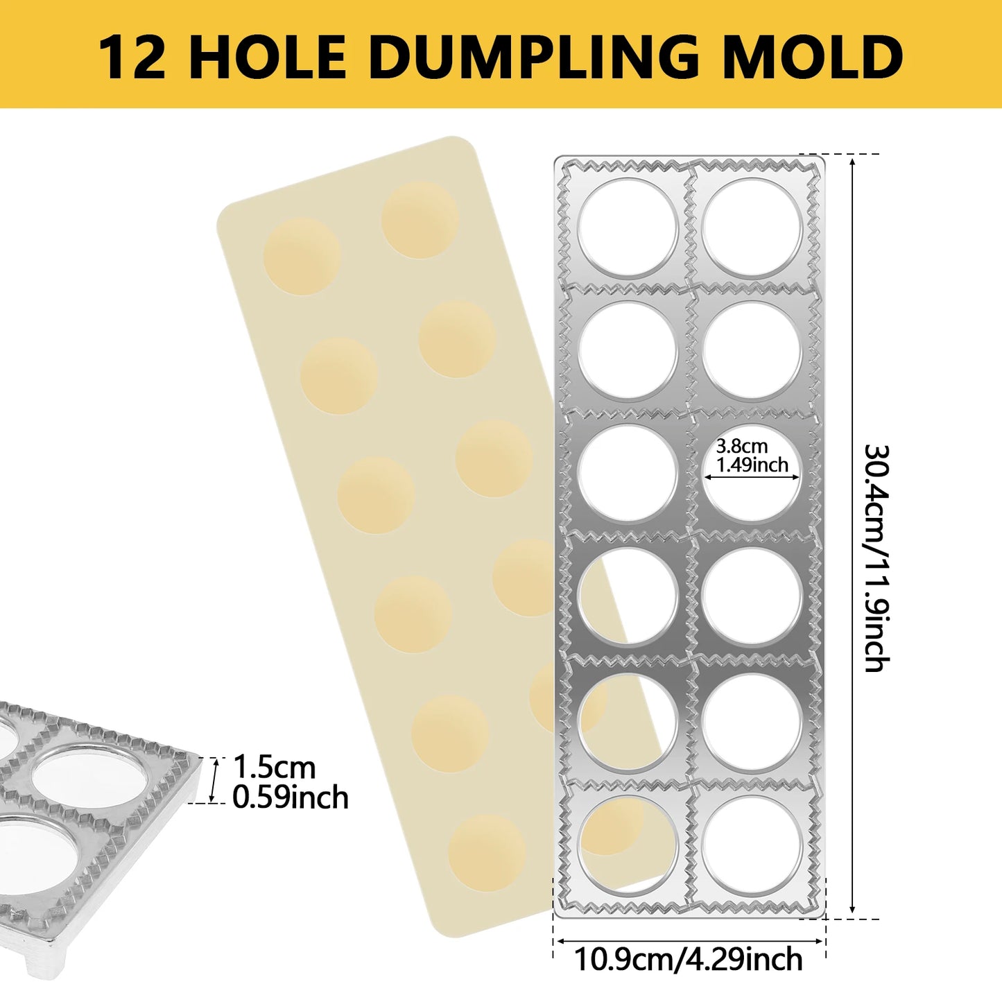 Tejesa 3/1pc Dumpling Moulds Aluminum Alloy Fast Pelmeni Maker Ravioli Mould for Kitchen Cooking Dumplings Pies Wontons Fruit Pies Tool