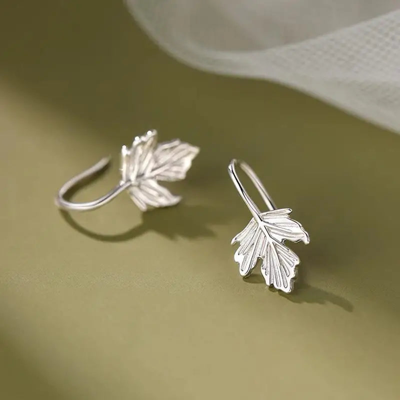 Tejesa 925 Sterling Silver Geometric Charming Exquisite Leaf Hook Stud Earrings for Women Fine Jewelry High Luxury Vintage Accessories