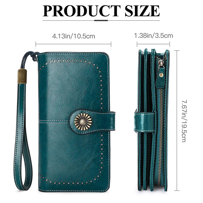 Fashion Women Wallets Fashion Long Genuine Leather Top Quality Card Holder Classic Female Purse Zipper Brand Wallet For Women