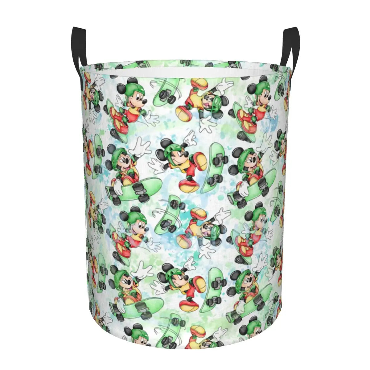 Tejesa  Mickey Mouse Cartoon Pattern Laundry Basket Collapsible Clothes Hamper for Nursery Kids Toys Storage Bin