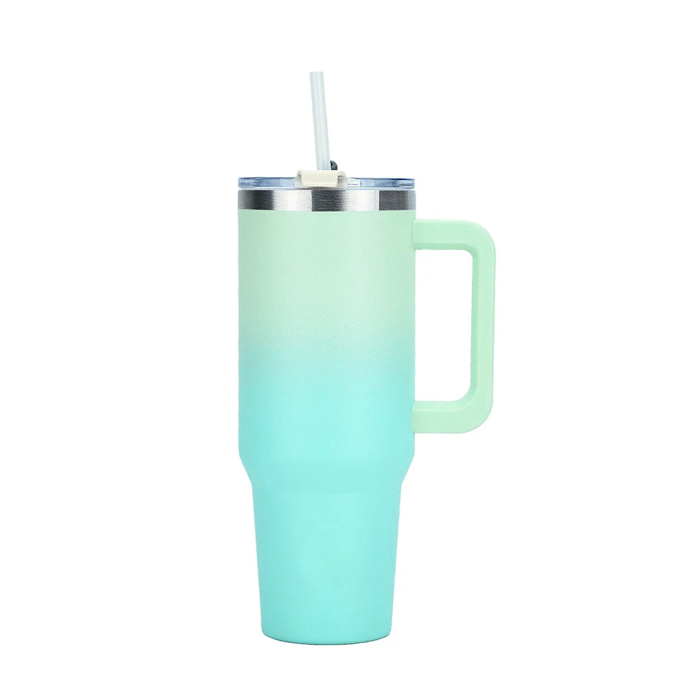 Hemasa 30OZ/ 40OZ Stainless Steel Thermos Bottle Large Insulated Cup Tumbler with Handle Straw Portable Sports Kettle Travel Car Ice Cup