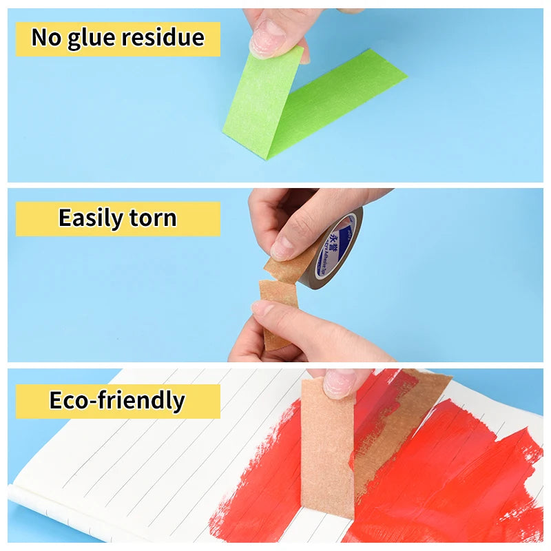 10/50m Color Masking Tape Black Decoration Masking Spray Paint Traceless Student Office Art Painting Sticker