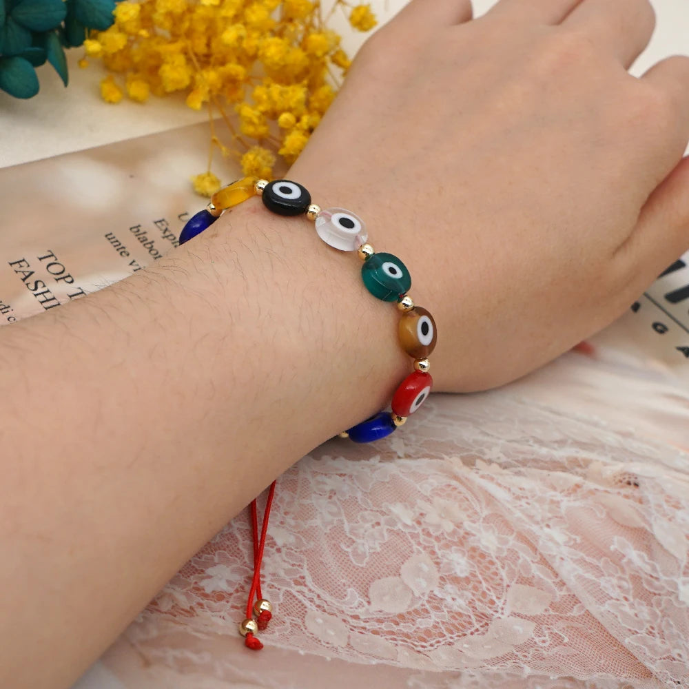 GO2BOHO New Turkish Evil Eye Beads Bracelet Handmade Trendy Friendship Bracelets for Women