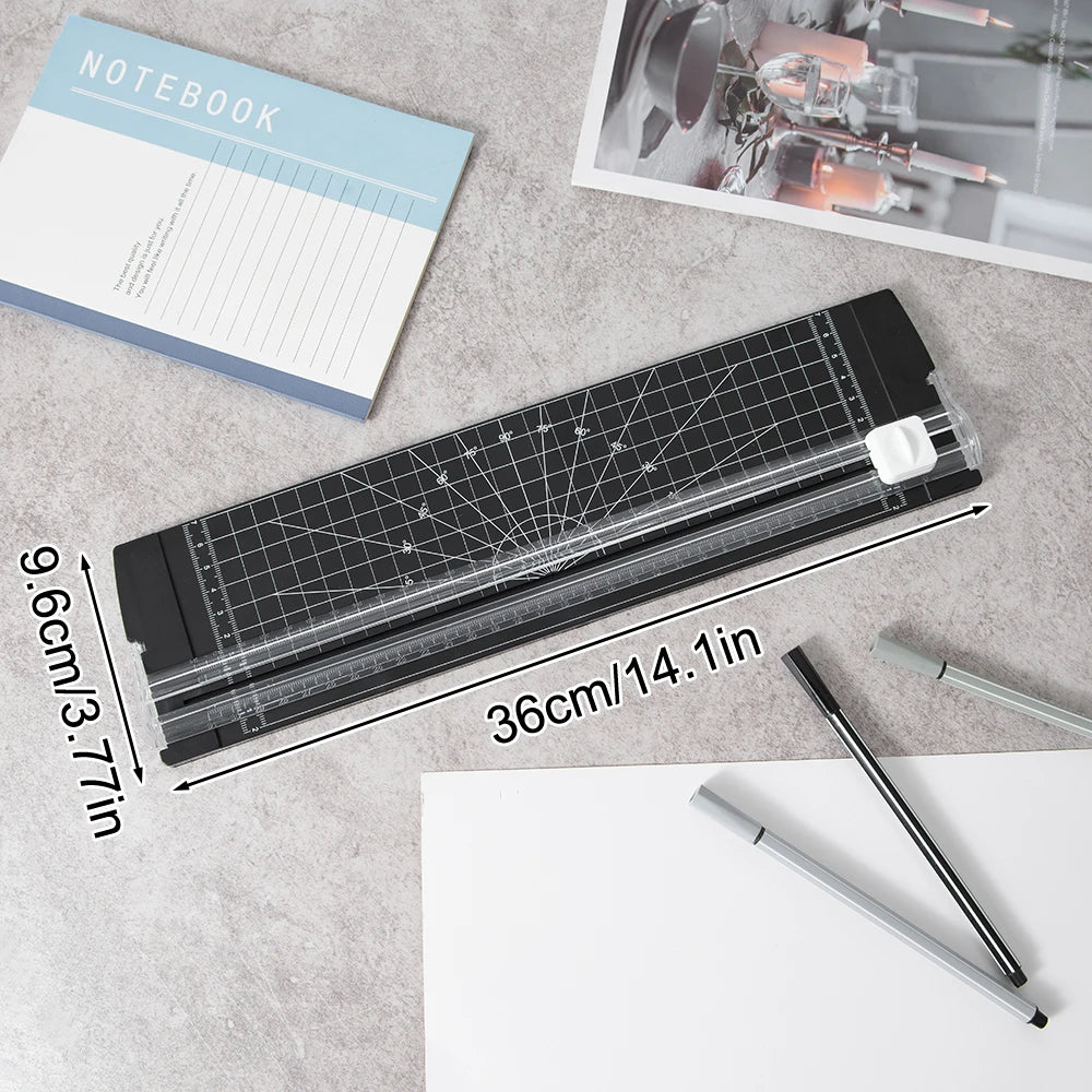 Hemasa 1PC A4 Paper Cutter Safety Protection And Side Ruler Scrapbooking Tool For Handmade Paper, Coupons, Labels