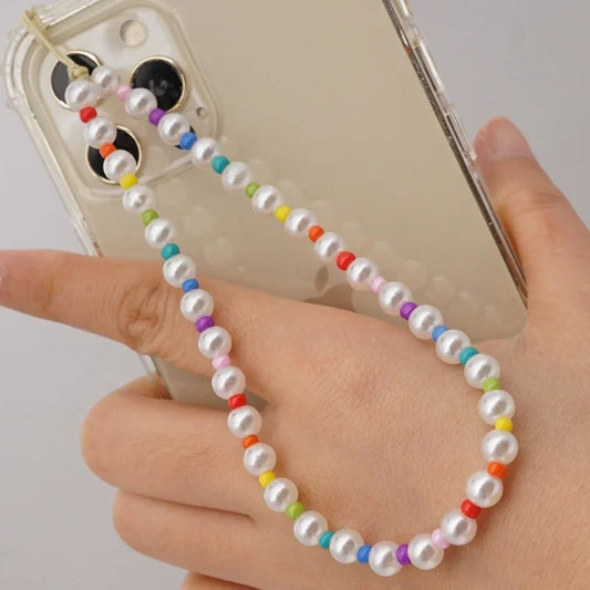 2024 New Trendy Pearl Bead Phone Strap Anti-Lost Lanyard for Women Jewelry Mobile Phone Chain Wrist Strap Rope Accessories