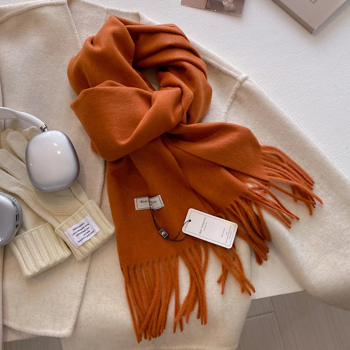 New 26 Color Winter Scarf For Women Long Warm Cashmere Scarves Hijab Solid Lady Shawl Wrap Female Pashmina Bandana Head Scarfs
