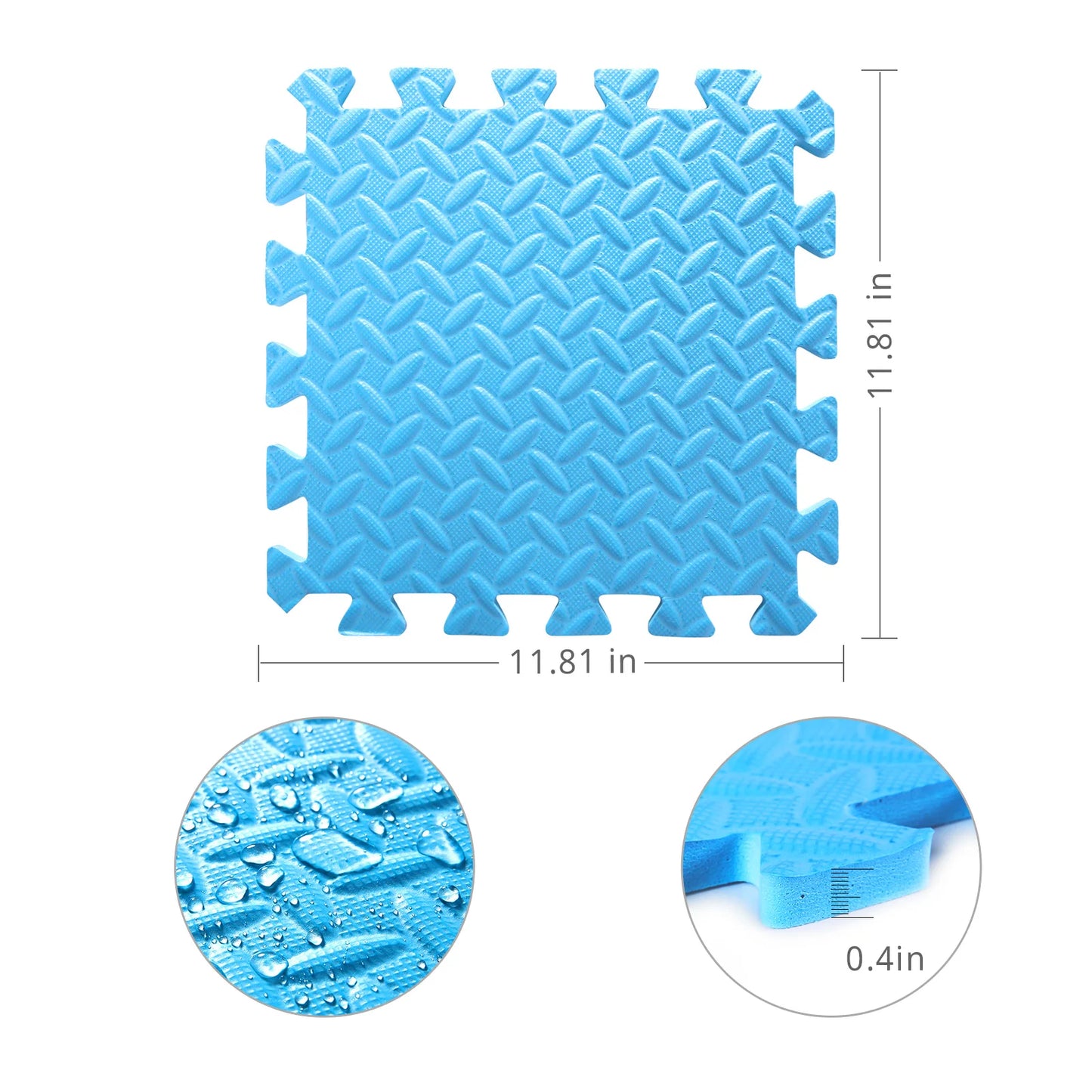 Hemasa 0.4 Inch/16pcs Thick Square Puzzle Mat ,30*30cm EVA Foam Baby Play Mat for Children Room Activities, Red/Yellow/Blue/Green